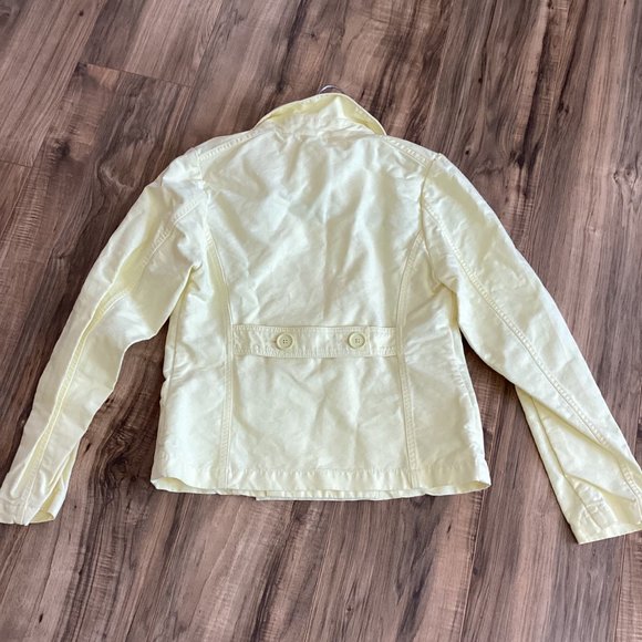 Gap Cotton Canvas Double Breasted Jacket Pale Yellow Size Medium - Picture 3 of 10